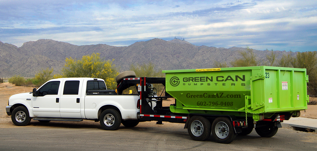 Green Can Dumpsters 10-Yard Dumpster size.