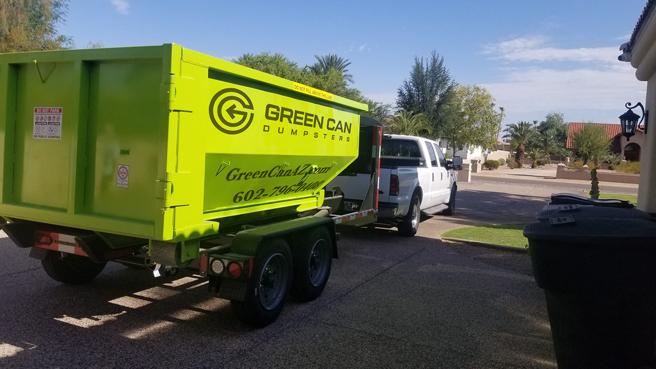 Green Can Dumpsters 12-Yard Dumpster size.